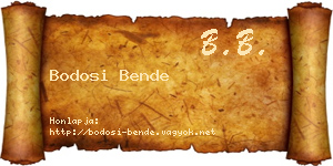 Bodosi Bende névjegykártya